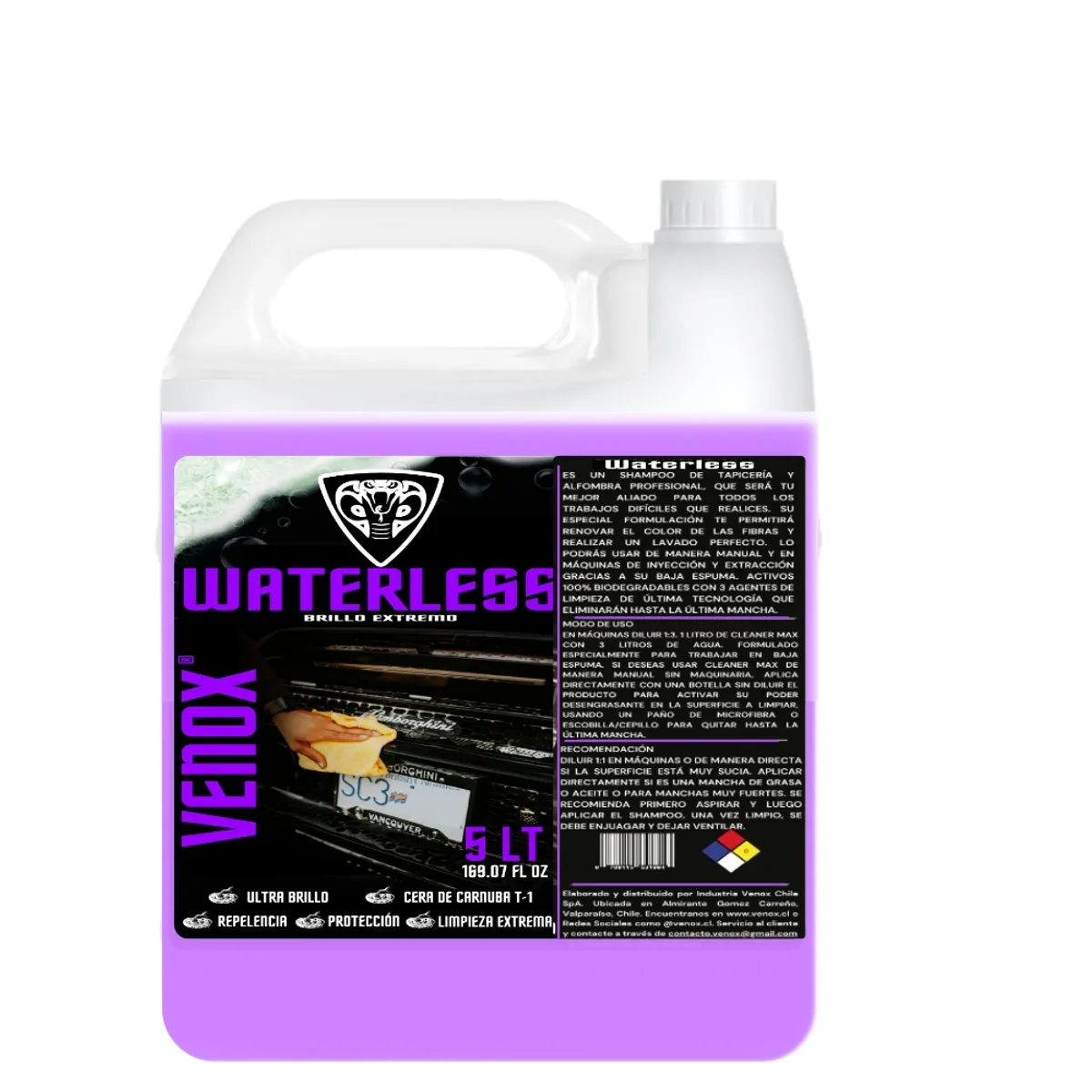 MARCA - Lavado en Seco / Waterless 5 Lt Profesional VENOX