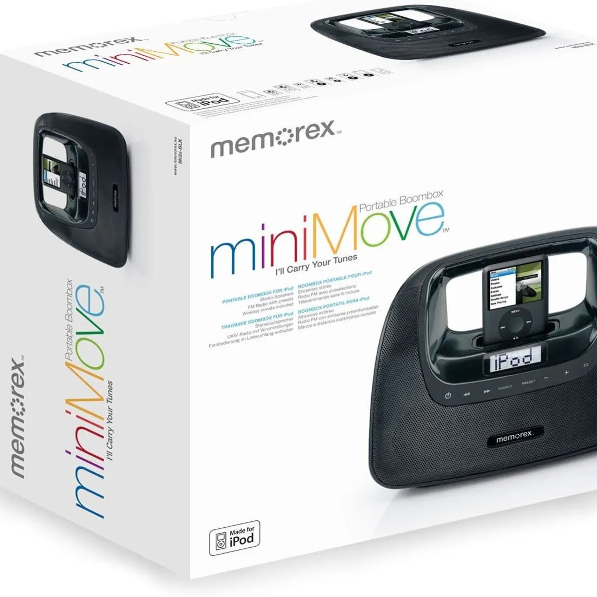 MEMOREX - radio cartera control remoto   color negro y rosado