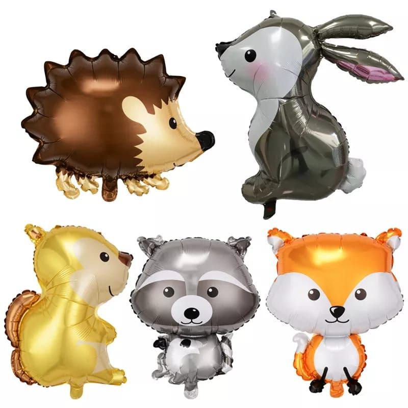 GENERICO - Set de Globos Animales del Bosque aluminio