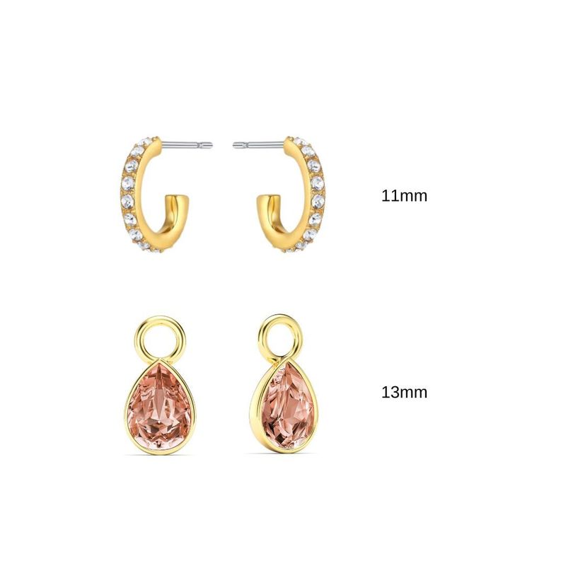 BLOOM CRYSTAL - Aros colgantes con Petité con cristal Rosa Vintage baño en oro