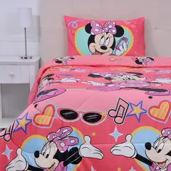 MASHINI - Plumón Cubrecama Infantil Reversible 1.5 Plazas Minnie Sweet