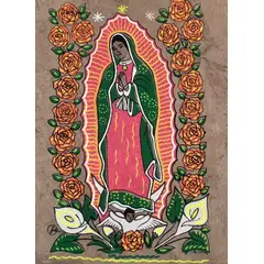 GENERICO - VIRGEN DE GUADALUPE EN PAPEL DE PALMA