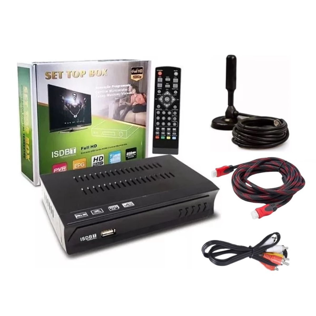 SMARTY - Kit Sintonizador Tv Digital Hd mas Antena Para Televisores Antiguos