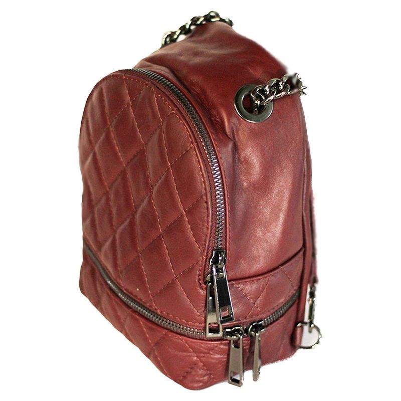 GENERICO - Mochila de cuero italiana COLOR Burdeo