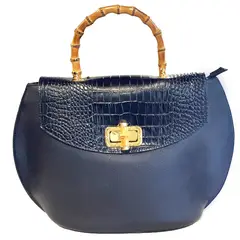 GENERICO - Cartera Azul  100% cuero