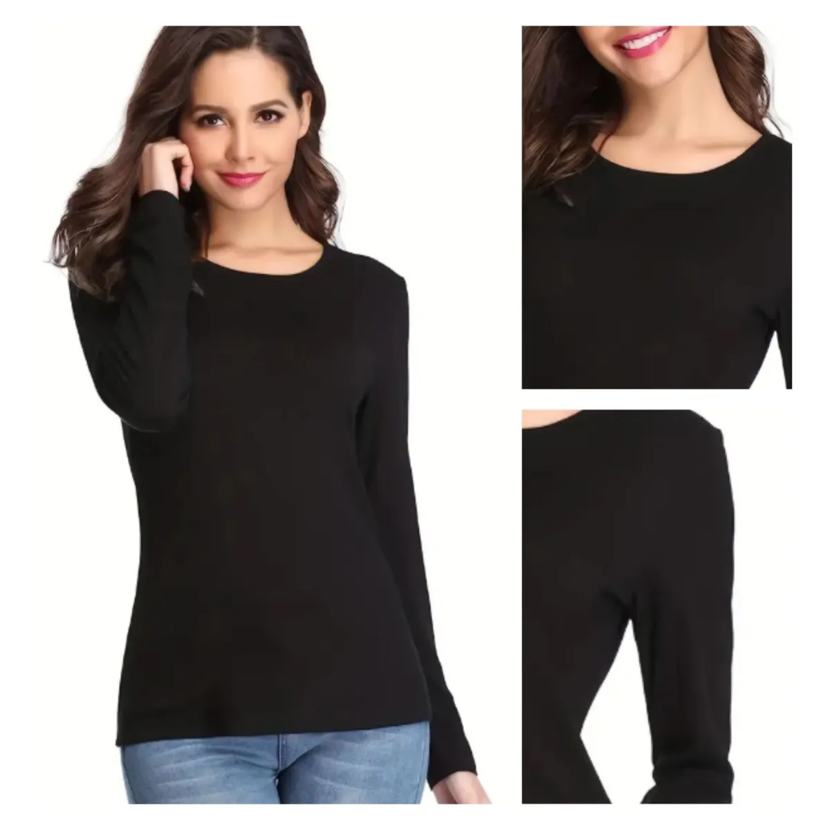 UTILISIMO - Pack 3 Camisetas Manga Larga Polar Mujer Primera Capa