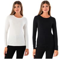 Pack 4 Camisetas Manga Larga Bambú Mujer Primera Capa