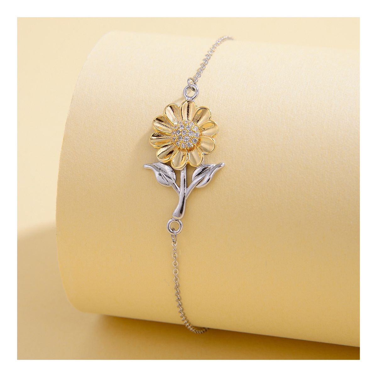 ZG JOYAS - Pulsera Plata Fina 925 Girasol Flor Mujer Regalo