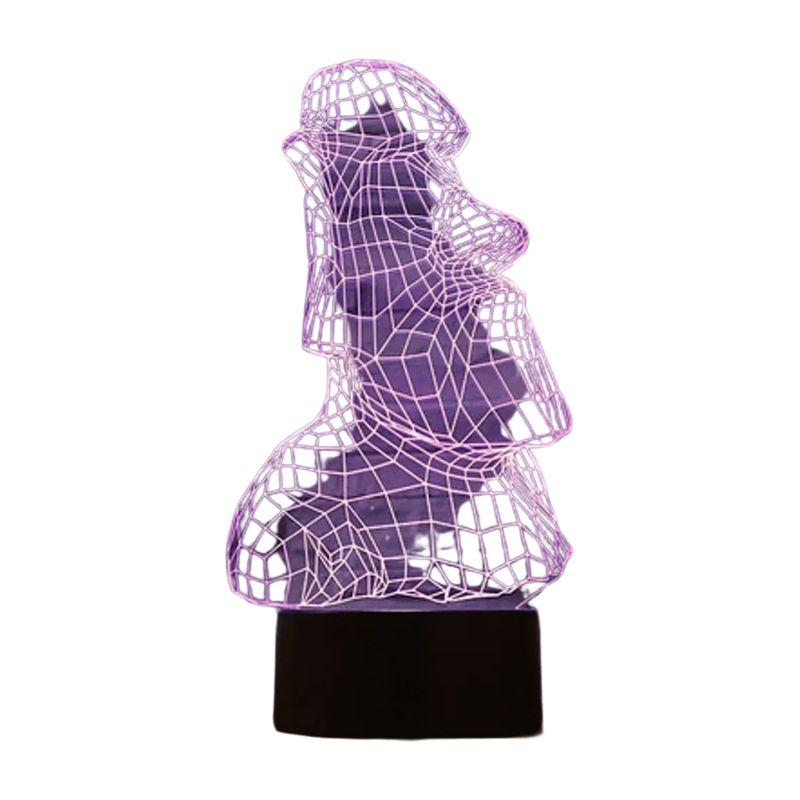 GENERICO - Lampara Acrilico Moai 3d Con Control Remoto Cambia De Color