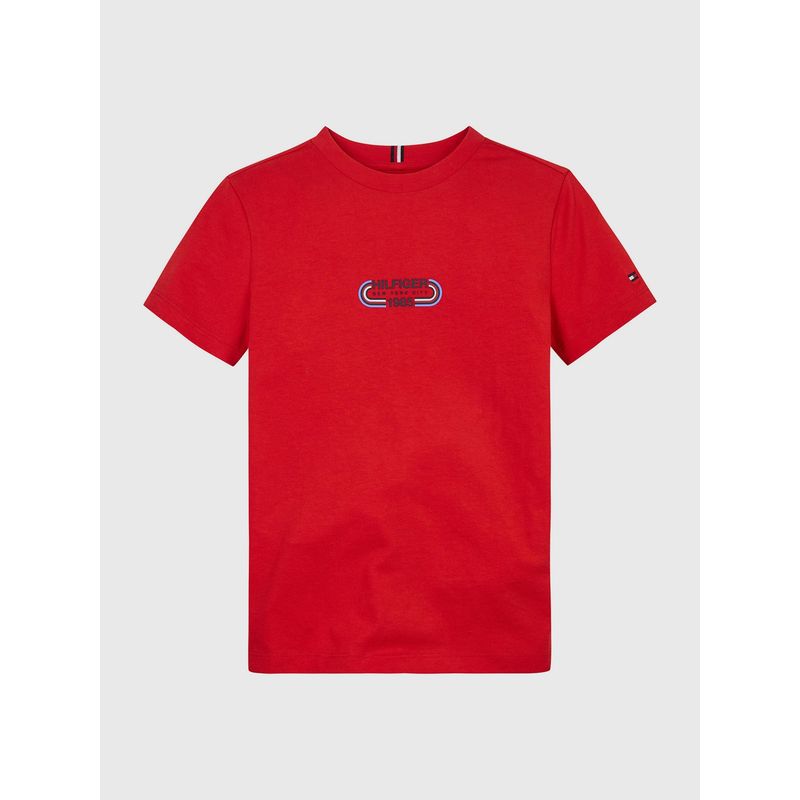 TOMMY HILFIGER - Polera Monotype Archive Rojo Tommy Hilfiger