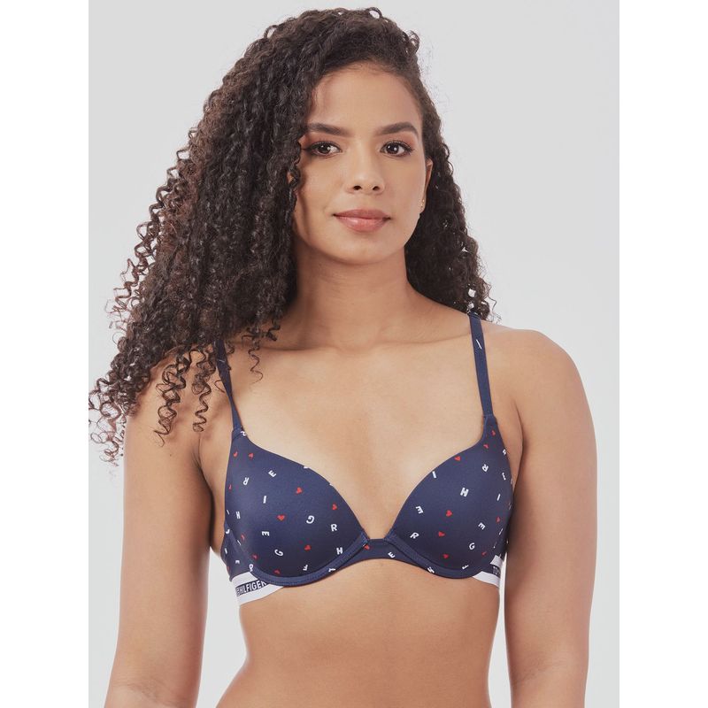 TOMMY HILFIGER - Brassier Micro Push Up Con Logo Azul Tommy Hilfiger