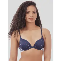 TOMMY HILFIGER - Brassier Micro Push Up Con Logo Azul