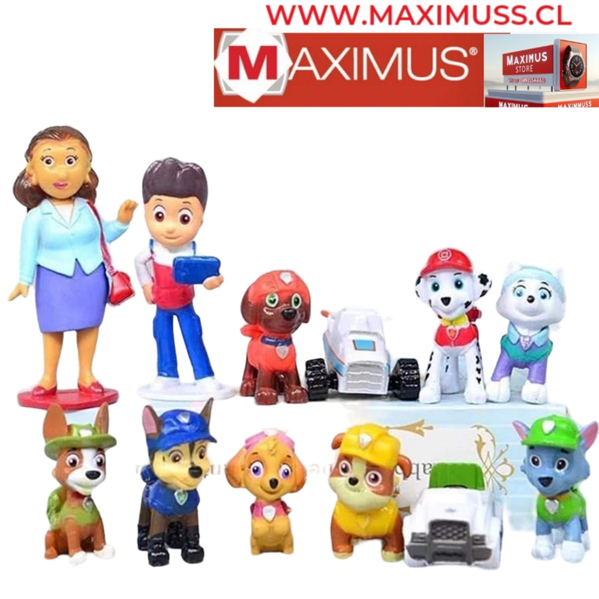 UNIVERSAL - Pack 12 Figuras Patrulla Canina Pvc Duro