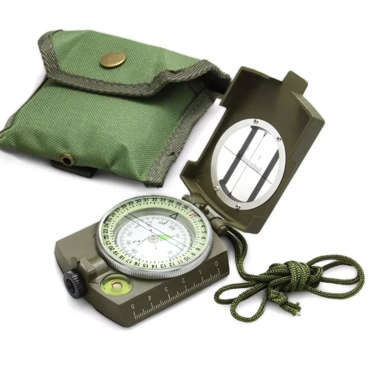 GENERICO - Brújula Táctica Militar Multifuncion Luminosa Camping Verde