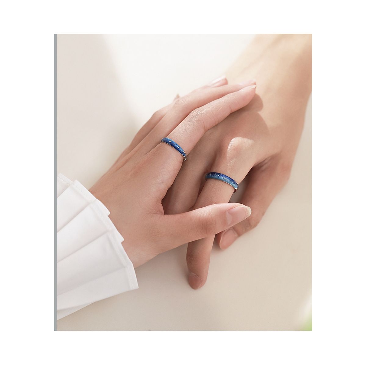 ZG JOYAS - Anillos Ajustables Plata S999 Pareja Compromiso Noche de Verano