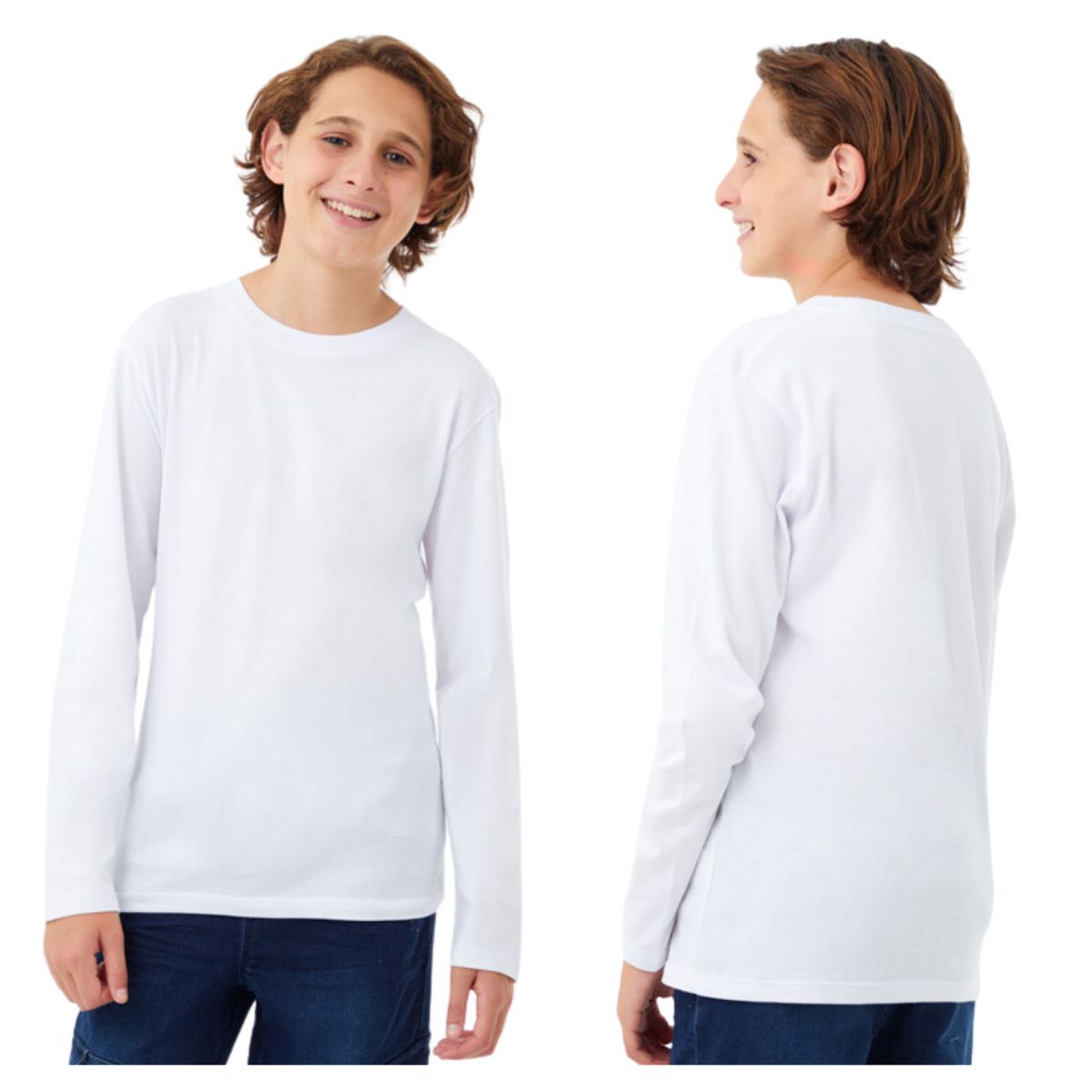 UTILISIMO - Pack 6 Camisetas Polar Primera Capa Polera Blanco Invierno Niño