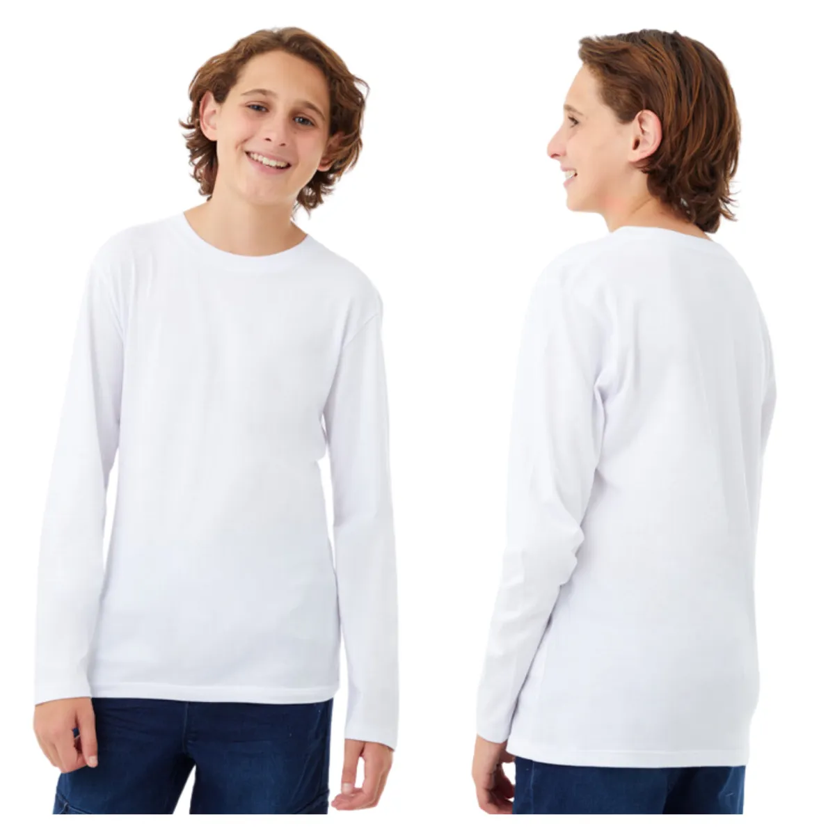 UTILISIMO - Pack 3 Camisetas Polar Primera Capa Polera Blanco Invierno Niño
