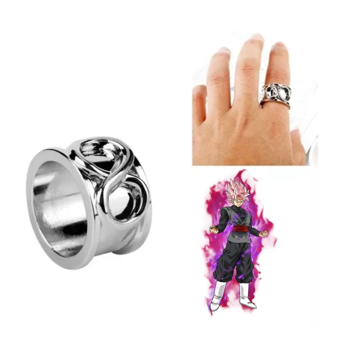 ZG JOYAS - Anillo Black Goku Dragon Ball Super Cosplay Anillo Tiempo