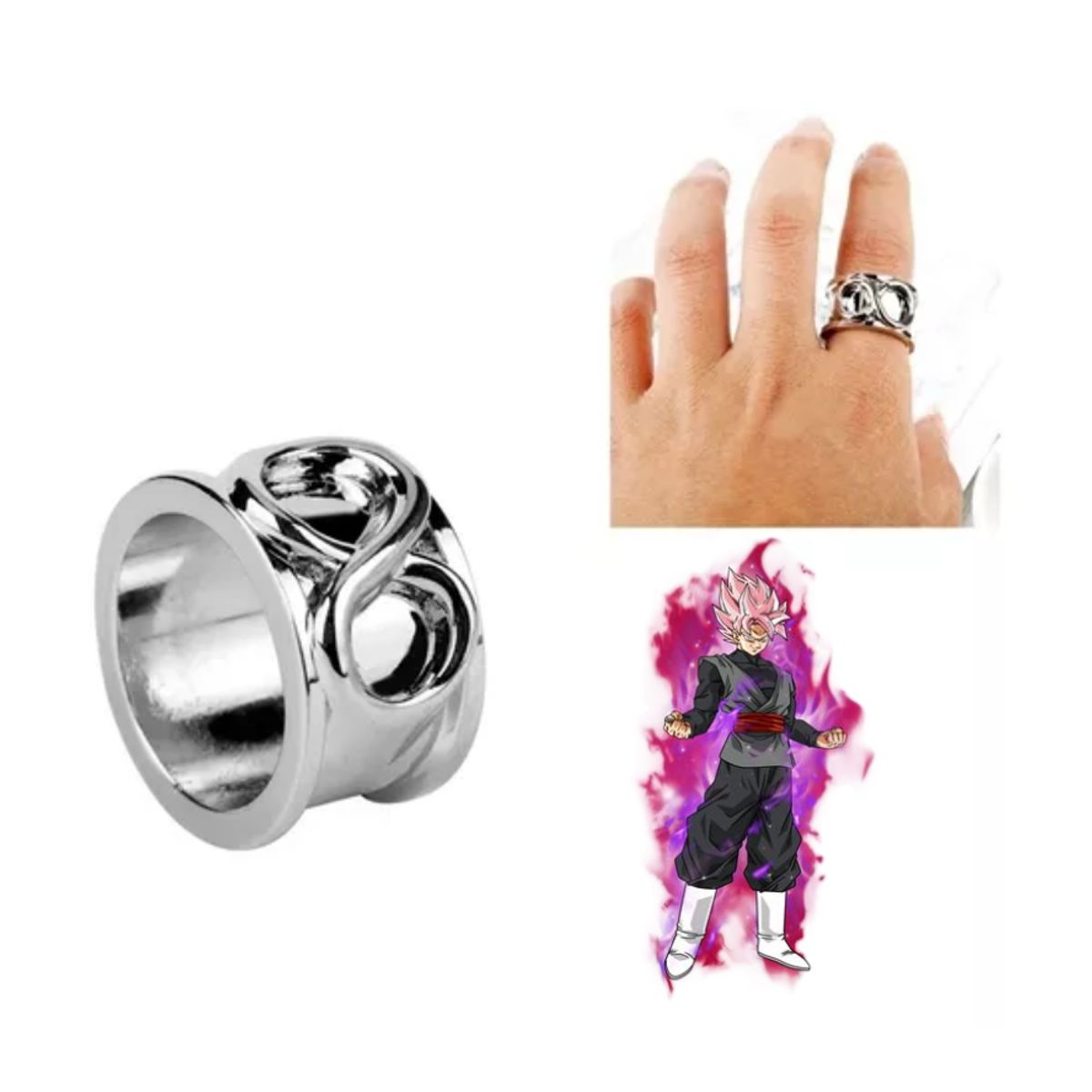 ZG JOYAS - Anillo Black Goku Dragon Ball Super Cosplay Anillo Tiempo