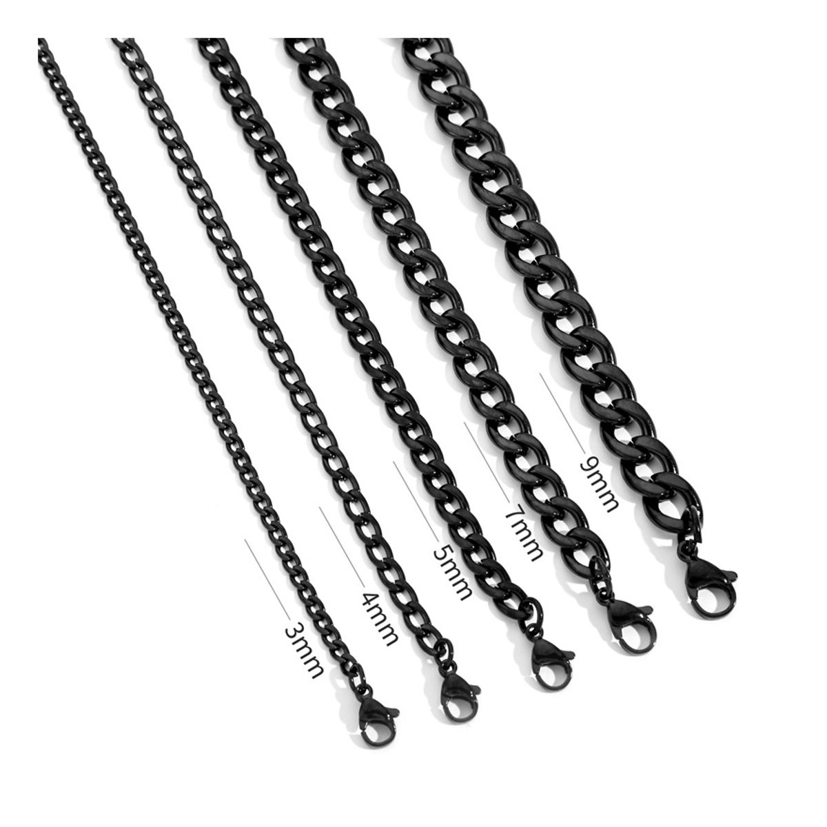 ZG JOYAS - Collar Cadena Hombre Acero Inoxidable Grumet 3mm 50cm 60cm