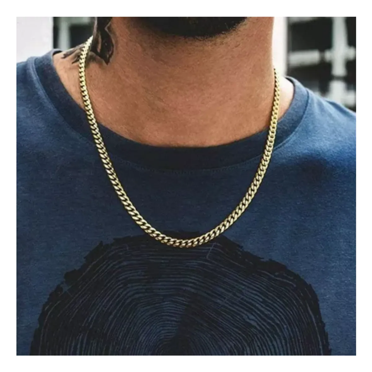 ZG JOYAS - Collar Cadena Hombre Acero Inoxidable Grumet 7mm 50cm 60cm