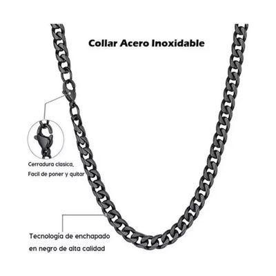 Imagen 2 del producto Collar Cadena Hombre Acero Inoxidable Grumet 7mm 50cm 60cm