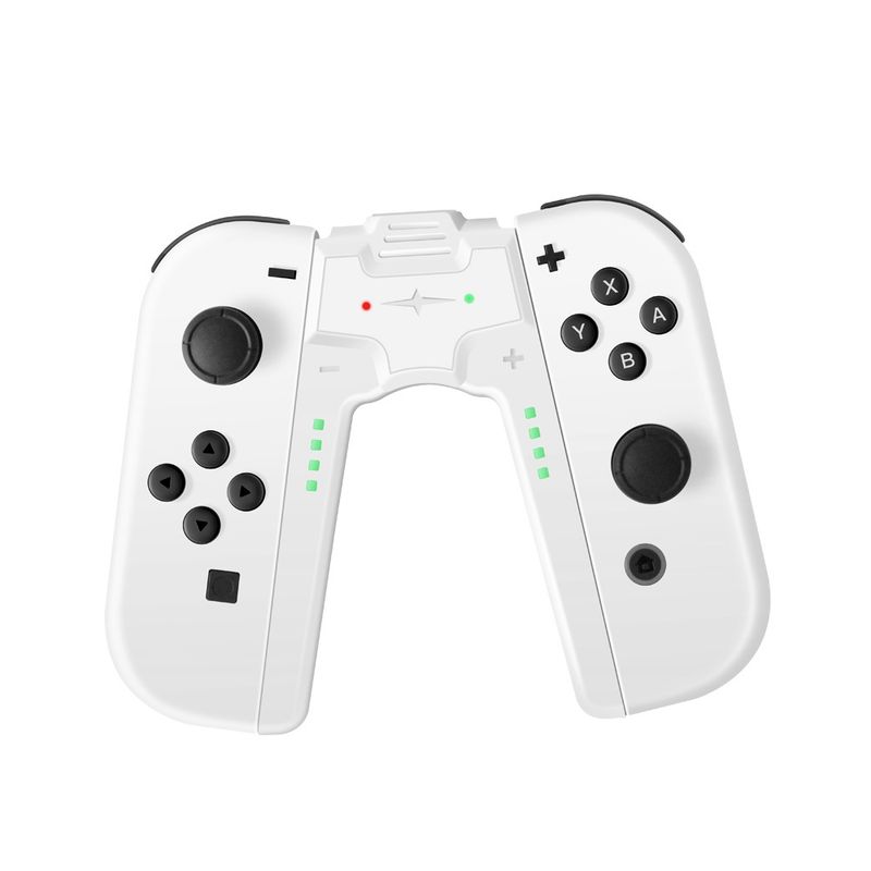 GENERICO - Mando Forma Joystick Cargador Joycons Para Ns Switch Y Oled Blanco