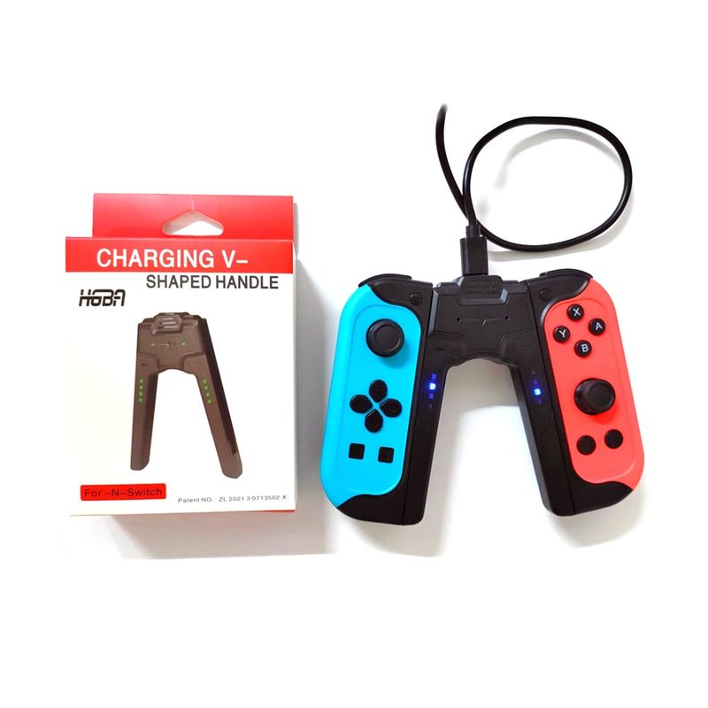 GENERICO - Mando Forma Joystick Cargador Joycons Para Ns Switch Y Oled Negro