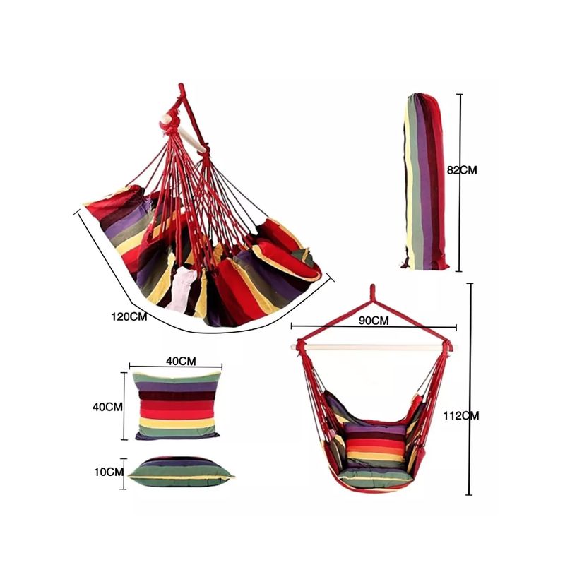 GENERICO - Silla Hamaca Con Soporte De Madera Para Camping O Jardín