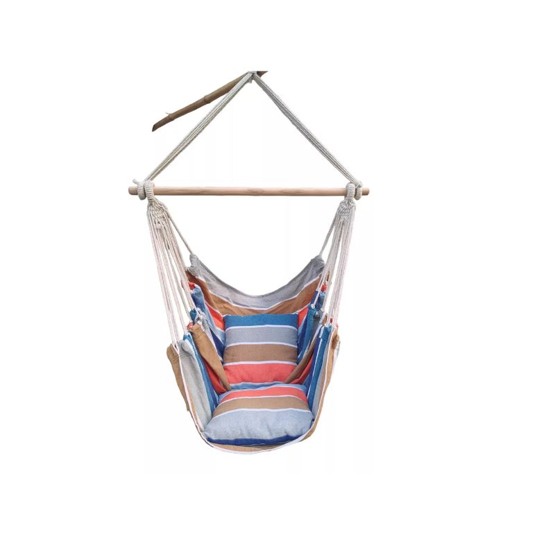 GENERICO - Silla Hamaca Con Soporte De Madera Para Camping O Jardín