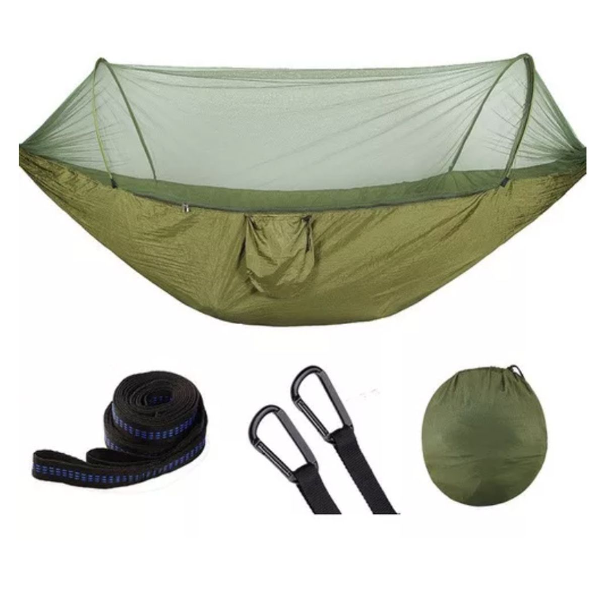 GENERICO - Hamaca Portatil De Camping Con Mosquitero Camuflaje