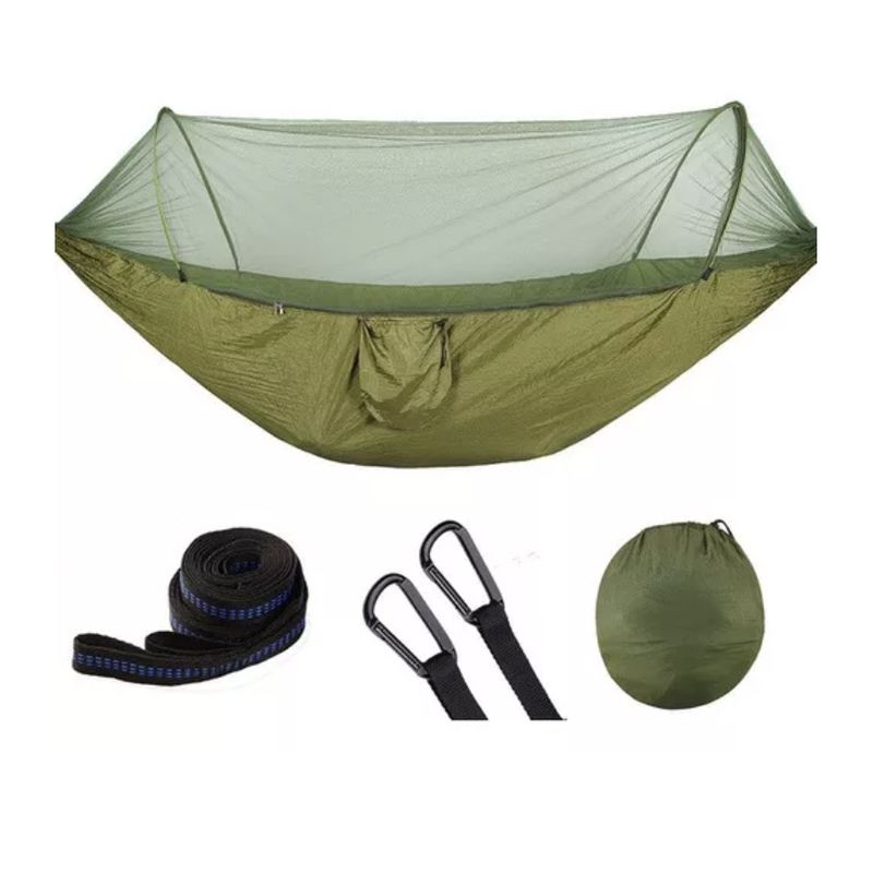 GENERICO - Hamaca Portatil De Camping Con Mosquitero Camuflaje