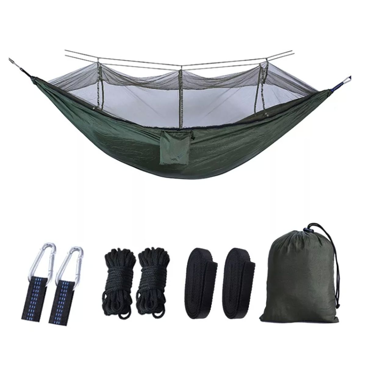 GENERICO - Hamaca Portatil De Camping Con Mosquitero Camuflaje