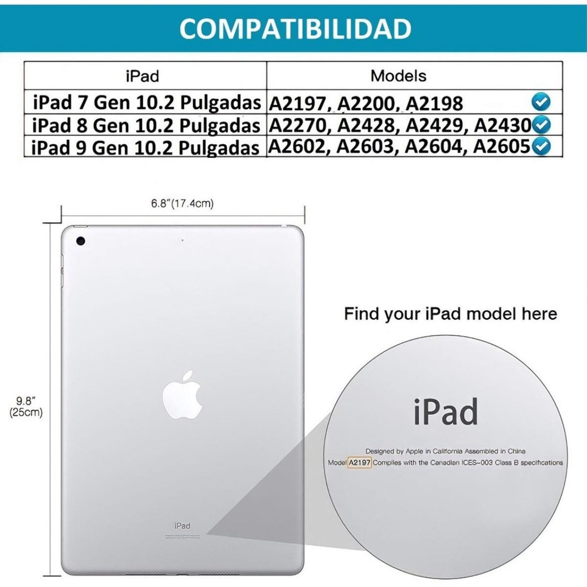 GENERICO - Funda Transparente Para iPad 7 8 9 Gen 10.2 + Lamina Vidrio