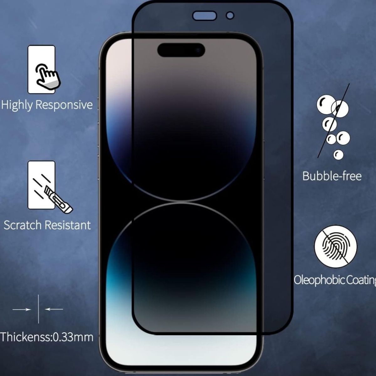 GENERICO - Lamina de Vidrio Templado Antiespia Para iPhone 15 Pro Max