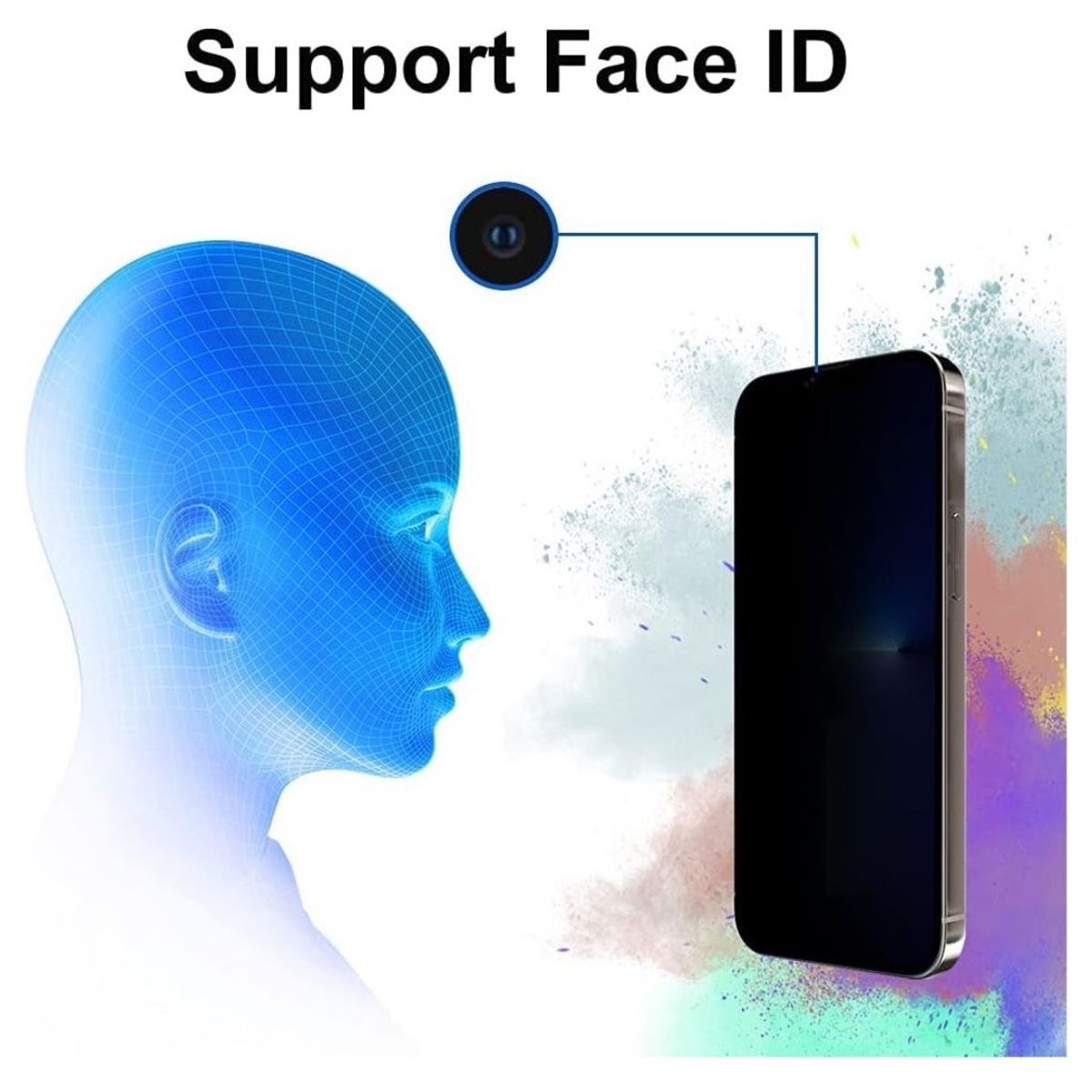 GENERICO - Lamina de Vidrio Templado Antiespia Para iPhone 13