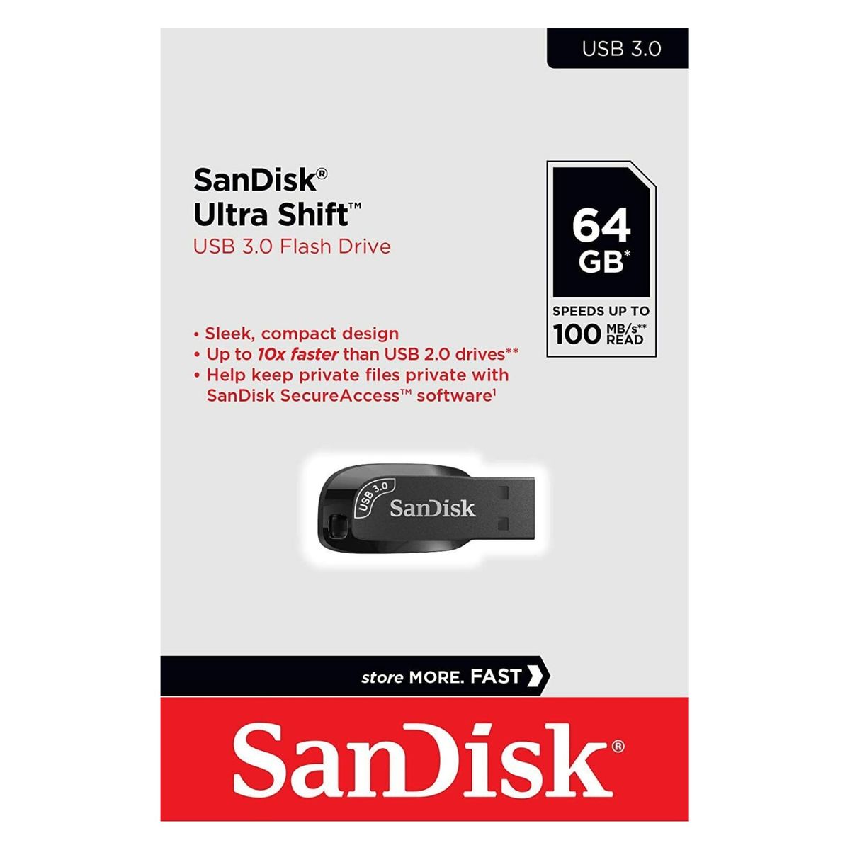 SANDISK - Pendrive 64GB SanDisk Ultra Shift USB 3.0