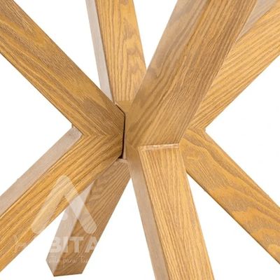 Imagen 2 del producto Mesa de comedor redonda vidrio 6 personas nórdica 120cm