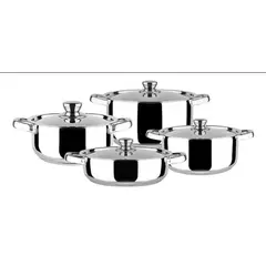 DORAL - Set de Baterias de Cocina 8 piezas Acero Inoxidable Malaga