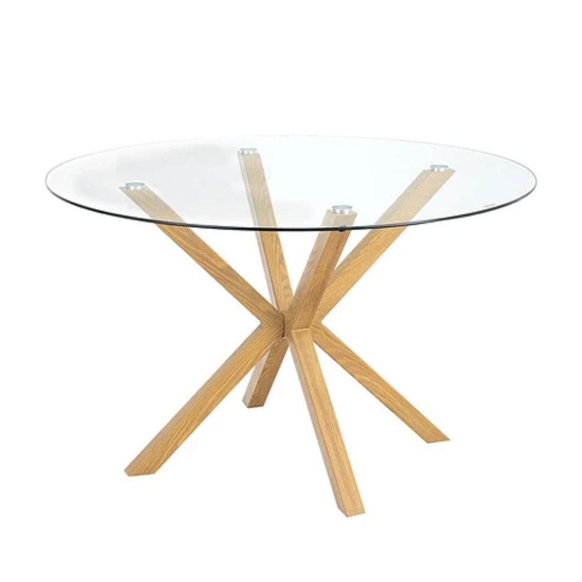 HABITA2 CHILE - Mesa de comedor redonda vidrio 4 personas nórdica 100cm