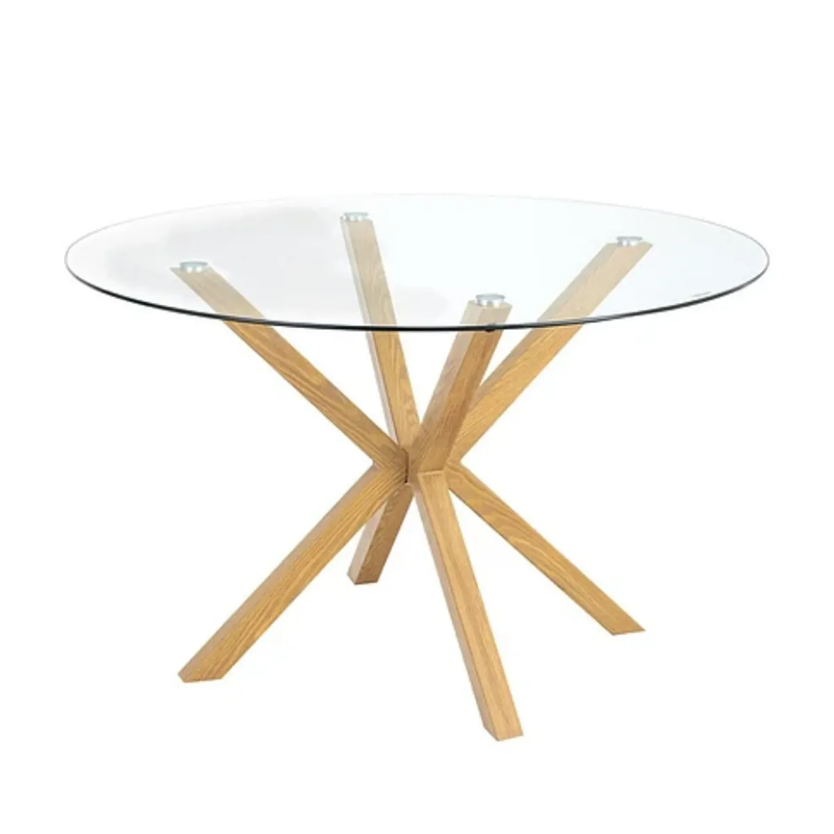 HABITA2 CHILE - Mesa de comedor redonda vidrio 4 personas nórdica 100cm