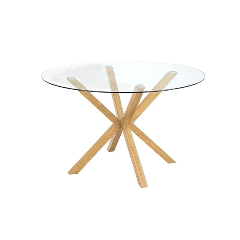 GENERICO - Mesa de comedor de vidrio redonda Nordica - 100 cm