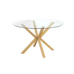 GENERICO - Mesa de comedor de vidrio redonda Nordica - 100 cm