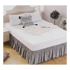 GENERICO - Faldon Para Cama 2.5 Plazas - Gris - King