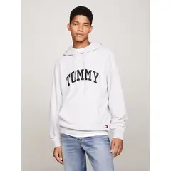 TOMMY HILFIGER - Polerón Hoodie Ny Varsity Gris