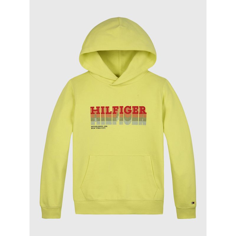 TOMMY HILFIGER - Polerón Hoodie Con Logo Gráfico Amarillo Tommy Hilfiger