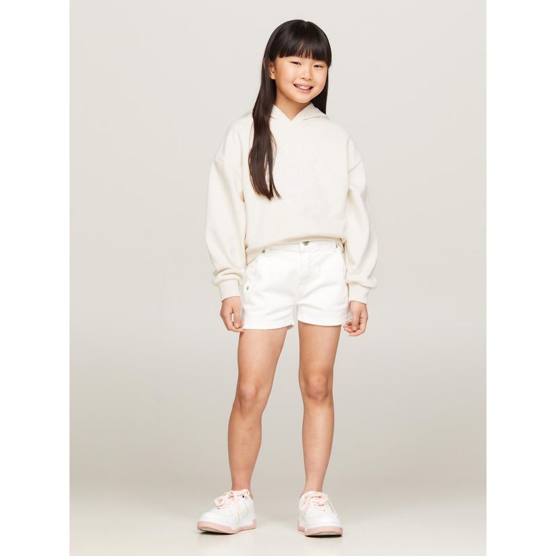 TOMMY HILFIGER - Polerón Hoodie Varsity Relaxed Blanco Tommy Hilfiger