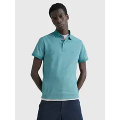 TOMMY HILFIGER - Polo Microestampada Slim Fit Verde