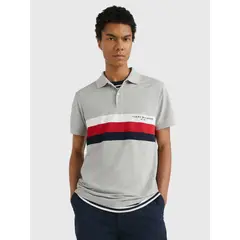 TOMMY HILFIGER - Polo Chest Colourblock Slim Fit Gris
