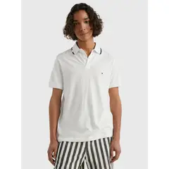 TOMMY HILFIGER - Polo Con Cuello Ribeteado Blanco
